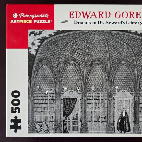 Dracula in Dr. Seward's Library, 500 piece puzzle, Pomegranate - Picture 2 of 5